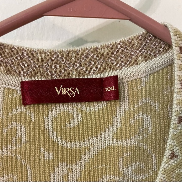 EUC Stylish Beige and Yellow Embellished Cardigan Size XXL - Picture 4 of 11